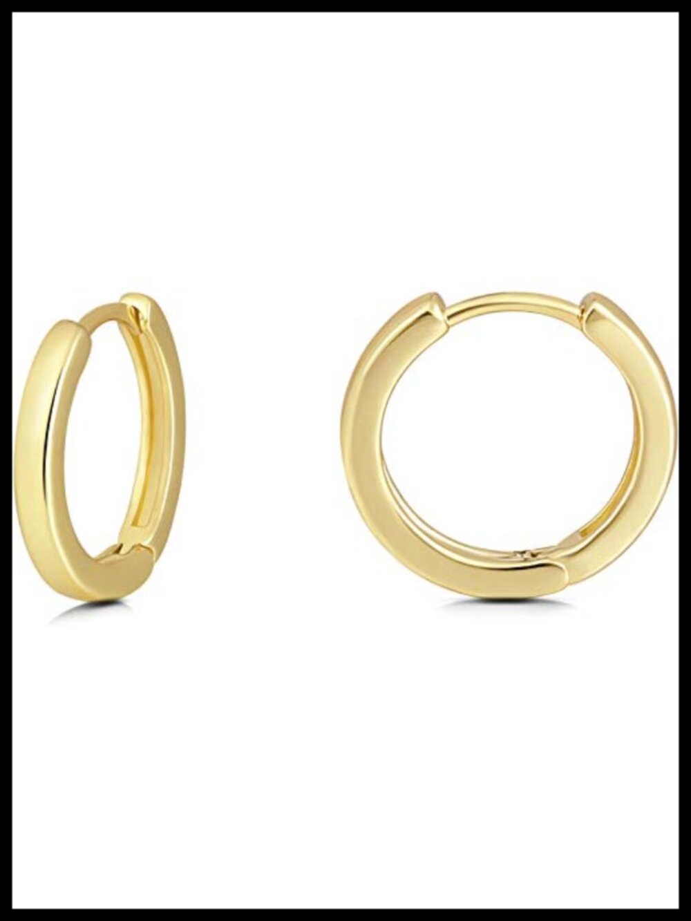 14K Gold Plated Huggie Hoop Earrings 925 Sterling Silver Post Small